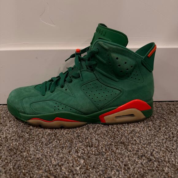 NIKE Men\'s Air Jordan 6 Retro NRG Green Suede Gatorade Shoes Size 10 main image 4